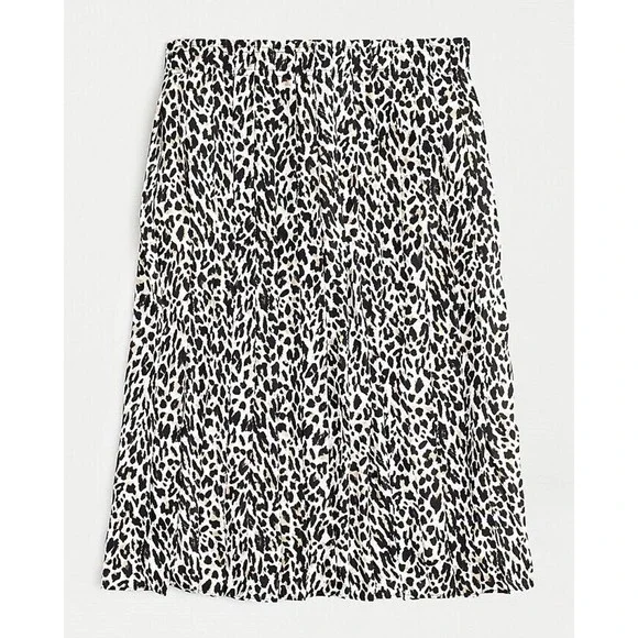 J. Crew Pleated Midi Skirt Leopard Print Tan Black AF925 Women's Size 4 H14544 - Picture 8 of 8